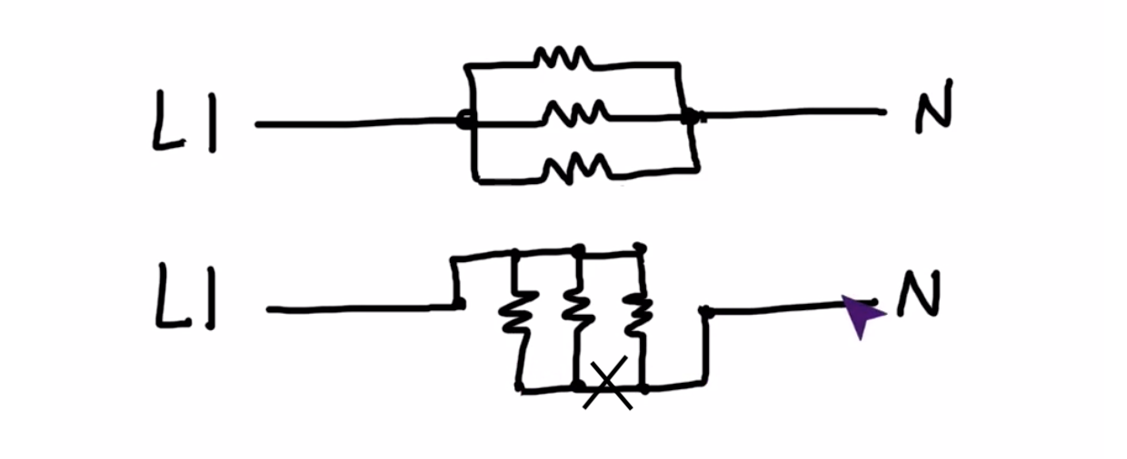 circuit with a break